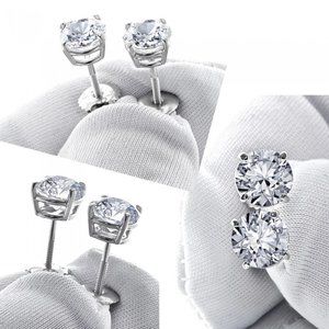 1.30 Carat Lab Grown Diamond Stud Earrings 14K Gold